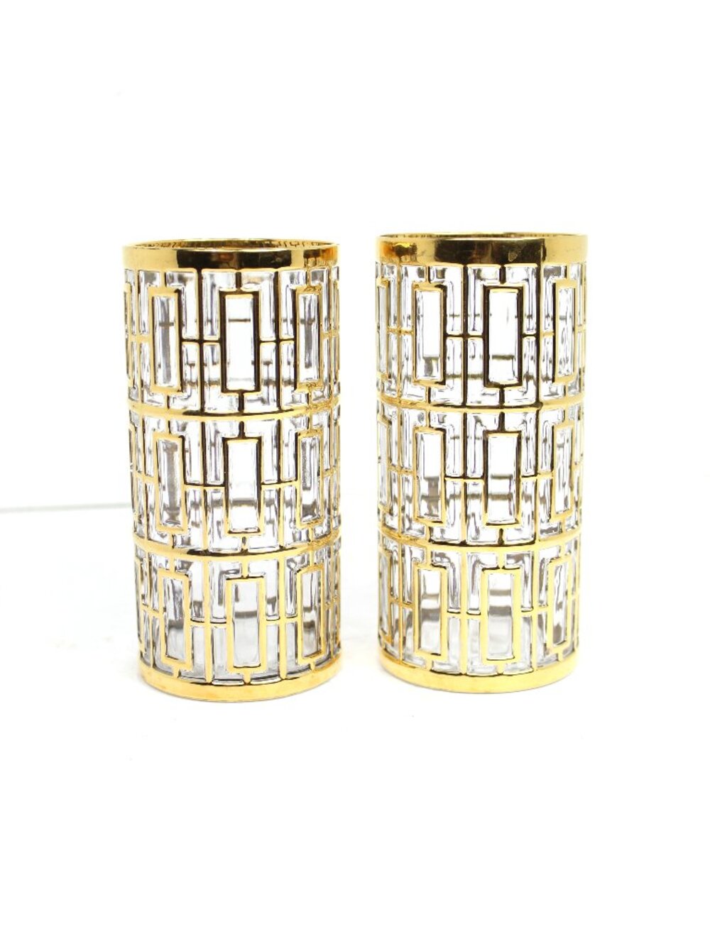 RARE MCM IMPERIAL 2 GLASS OHIO SOJI 15 OZ FLAT TUMBLER (22K GOLD HIGHBALL GLASS)